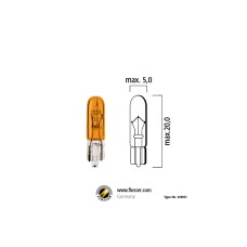 Flösser W1,2W W 2х4,6d 12V 1,2W T 5 цвет янтарный
