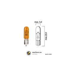 Flösser WY5W W2,1х9,5d 12V 5W T10 цвет янтарный
