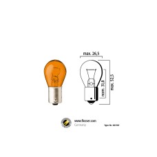Flösser P21W BA15s 12V 21W цвет янтарный