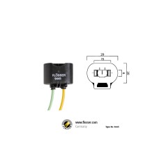 Flösser Патрон для лампочек типа H10,H12,HB3 с кабелем